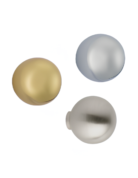 Bouton boule nicklé mat diam 30 hauteur 30