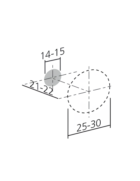 Bouton rond or satiné diam 30 hauteur 22