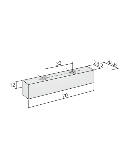 Poignée tirette nicklé mat 70x45