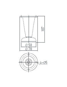 Pied conique acier inox satiné hauteur 107 2