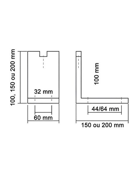 Pied FONDA  Aluminium noir hauteur 100